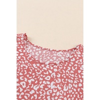 Azura Exchange Leopard Ruffle Sleeve T-Shirt - L thumbnail
