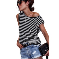 Azura Exchange Butterfly Sleeve Striped T-Shirt - XL thumbnail