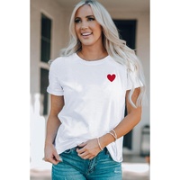 Azura Exchange Embroidered Heart Pattern T-Shirt - M thumbnail