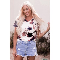 Azura Exchange Pattern Print V Neck T-Shirt - S thumbnail