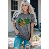 Azura Exchange Leopard Plaid Heart Clover Graphic Print T-Shirt - XL thumbnail