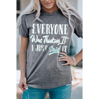Gray EVERYONE Was Thinking It Graphic Tee - L thumbnail