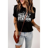 Black Could be a TRAIN STATION KINDA DAY Graphic Tee - L thumbnail