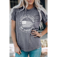 Gray United States Of America Flag Graphic Print T Shirt - XL thumbnail