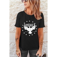 Black AMERICA Eagle Star Graphic T Shirt - 2XL thumbnail