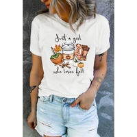 White Just A Girl Who Loves Fall Graphic T Shirt - 2XL thumbnail