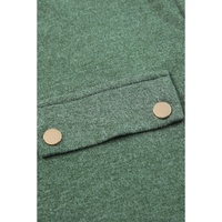 Mist Green Long Sleeve Snap Button Henley Top - L thumbnail