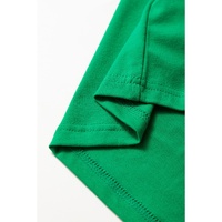 Bright Green Casual Plain Crew Neck Tee - 3XL thumbnail