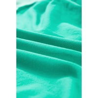 Bright Green Contrast Color Patchwork Half Button T Shirt - M thumbnail