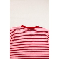 Pink Stripe Crew Neck Casual T Shirt - L thumbnail