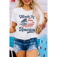White Made in America Lip Printed O Neck T Shirt - 2XL thumbnail