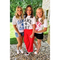 White GAME DAY Rugby Football Graphic Crewneck T Shirt - 2XL thumbnail