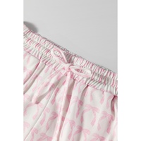 Pink Striped 3/4 Sleeve Drop Shoulder Top - L thumbnail