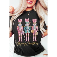 Black Nutcracker Merry Christmas Printed Crewneck T Shirt - L thumbnail