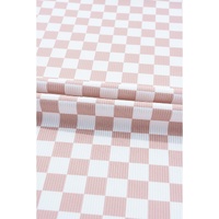 Pink Checkered Ribbed Slim Fit Crew Neck T Shirt - S thumbnail