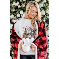 White Leopard Christmas Tree Graphic Crewneck Tee - 2XL thumbnail