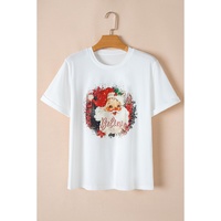 White Believe Christmas Father Graphic Crewneck T Shirt - M thumbnail
