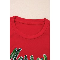 Red Merry Christmas Graphic Crewneck T Shirt - S thumbnail