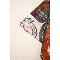 Brown Western Horseshoe Printed Mesh T Shirt - L thumbnail