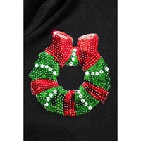 Black Sequin Christmas Essentials Graphic Crewneck T Shirt - 2XL thumbnail