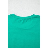 Sea Green Sequin Mardi Gras Letter Graphic T Shirt - L thumbnail