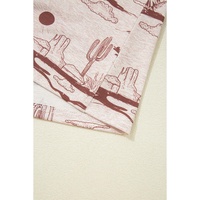 Brown Desert Sand Print Short Sleeve Knit Top - L thumbnail