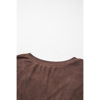 Chestnut Mineral Wash Criss Cross V Neck Casual T Shirt - L thumbnail