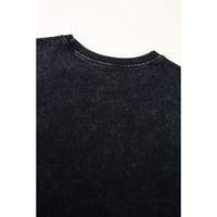 Black Western HOWDY Steer Head Print Side Slits Loose Fit T Shirt - S thumbnail