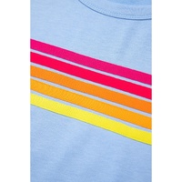 Beau Blue Striped Patch Front Casual Tee - 2XL thumbnail