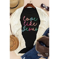 Black Love Like Jesus Crew Neck Graphic Tee - M thumbnail