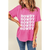Sachet Pink HOWDY Graphic Western Crew Neck Tee - 2XL thumbnail