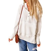 Azura Exchange Batwing Sleeve Henley Hoodie with Pockets - S thumbnail