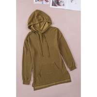 Azura Exchange Ribbed Drawstring Hoodie with Kangaroo Pocket - M thumbnail