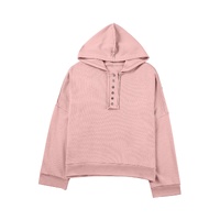 Azura Exchange Button Solid Patchwork Trim Hoodie - XL thumbnail