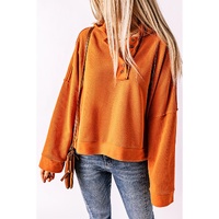 Azura Exchange Buttoned Hoodie with Patchwork Trim - S thumbnail