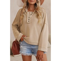 Azura Exchange Casual Khaki Hoodie with Patchwork Trim - XL thumbnail