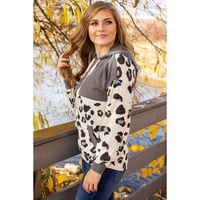 Azura Exchange Color Block Pocketed Drawstring Hoodie - L thumbnail