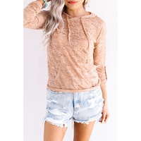 Azura Exchange Khaki Drawstring Hoodie with Kangaroo Pocket - S thumbnail