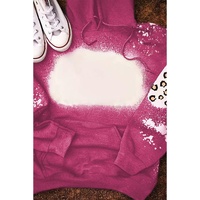 Azura Exchange Leopard Bleached Hoodie with Pocket - L thumbnail