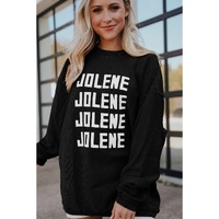 Black JOLENE Ribbed Corded Oversized Sweatshirt - 2XL thumbnail