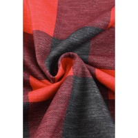 Azura Exchange Plaid Striped Patchwork Drawstring Hoodie - L thumbnail