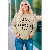 Azura Exchange Khaki Graphic Sweatshirt - S thumbnail