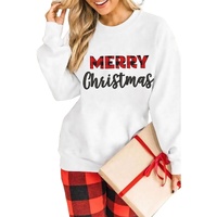 Azura Exchange MERRY Christmas Plaid Print Pullover Sweatshirt - L thumbnail