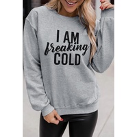 Azura Exchange Breaking COLD Letter Print Sweatshirt - L thumbnail