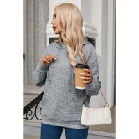 Azura Exchange Lattice Textured Kangaroo Pocket Hoodie - L thumbnail