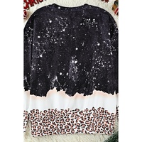 Azura Exchange Leopard Trim Pullover Sweatshirt - M thumbnail