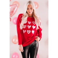 Azura Exchange Hearts Print Crewneck Sweatshirt - XL thumbnail