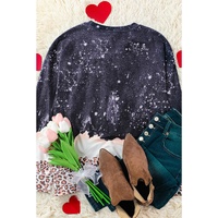 Azura Exchange Heart Leopard Splicing Pullover Sweatshirt - S thumbnail