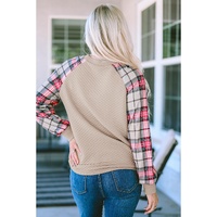 Azura Exchange Plaid Raglan Sleeve Sweatshirt - S thumbnail