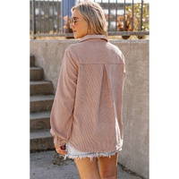 Azura Exchange Half Zip Ribbed Texture Collared Sweatshirt - S thumbnail